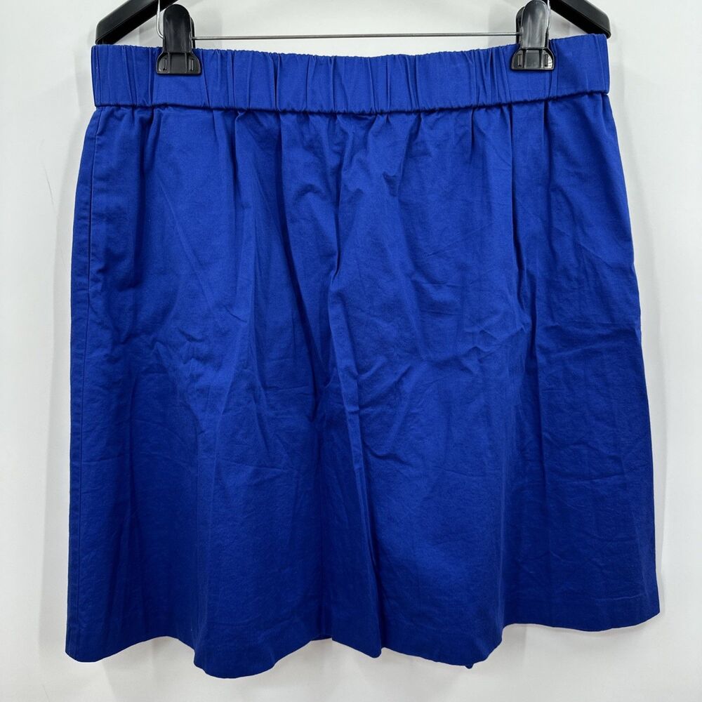 Talbots Skirt XL A Line Short Casual Elastic Waist Pockets Royal Blue